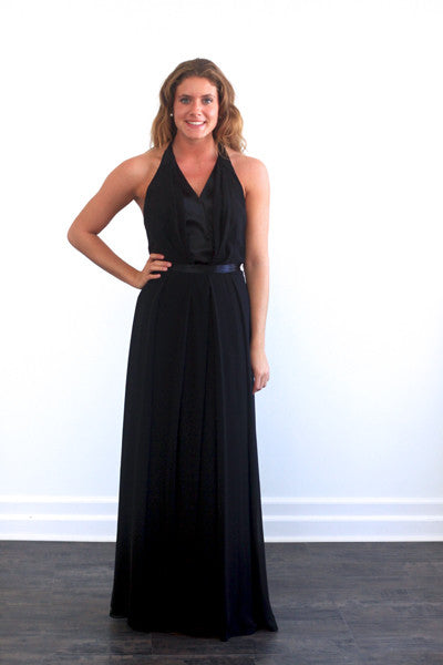 Long black dress with halter top