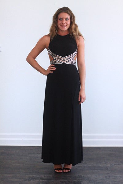 Blondie Nights Black Cut Out Homecoming Prom Dress