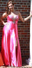 Hot Pink A-Line Satin Gown