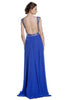 Sleeveless Royal Blue Formal Gown