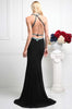 Long Black Evening Dress with Open Back
