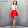 red and white homecoming dress | prom dress | short dress | lace bodice | above knee | two piece mini dress