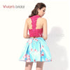 black and blue sky blue crop top skirt mini homecoming prom dress floral lace eyelet florets