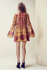 60s vintage style floral mini dress | bell sleeves | yellow