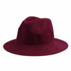 Wide Brim Boho Fedora Hat | Red Wine | Burgandy | Maroon | Dark Red