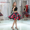 black and rose floral two piece dress homecoming fall 