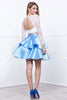 Cropped Bodice Two-Piece Cocktail Party Dress
